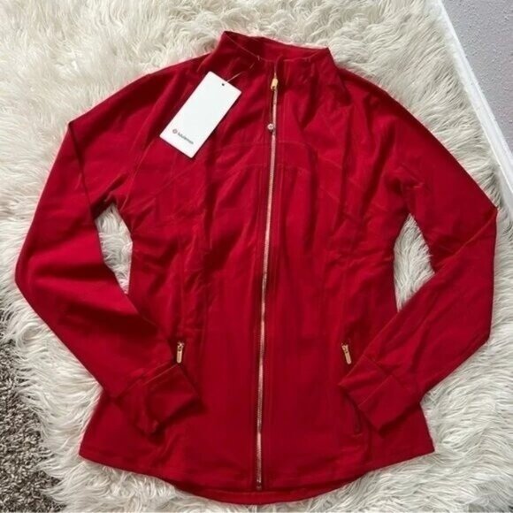 Lululemon Red Define Jacket Gold Zipper Size 12 - Picture 4 of 4